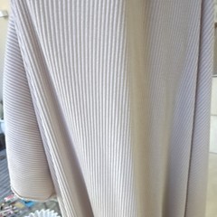 Beige ribbed Fabric Piece over 60x40in. Wide four way stretch thick cotton