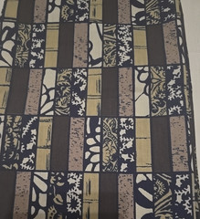 Vintage Cotton Fabric 1 Yard X 60″ Black Brown Tan Sewing Quiting Crafting