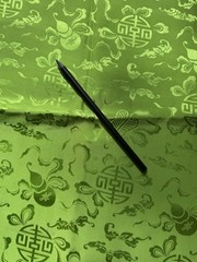 Chinese Bright Green Lucky Symbols 100% Silk – Shanghai.