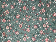 3/4 Yd Vintage Peach & Green Floral Cotton Fabric by Joan Kessler for Concord