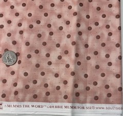 Vintage Mumms The Word Debbie Mumm SSI Cotton Fabric Pink Circles 4 3/4 Yards