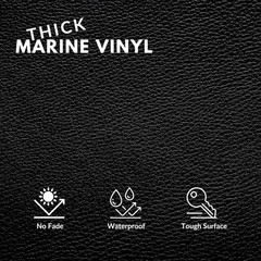 Marine Vinyl Fabric 36″x54″ Black, Faux Leather Upholstery, Outdoor Boat DIY