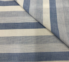 BLUE & WHITE STRIPE WEAVE COTTON– 1 3/8 YARDS