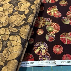 Deco Park Japan Geometric Circles Red Purple Gold Robin Pickens 1.5 Yards