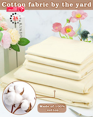 FIVEIZERO 100% Cotton Muslin Fabric by The 1 yard pre cut, Natural Unbleached