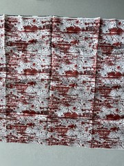 Halloween Spider Web Blood Splatter Fabric 20×56 White Red Satin Look