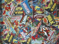 SUPER HEROES VTG 2012 MARVEL COMICS Eugene Textiles Cotton Fabric 1YDX43″ NEW