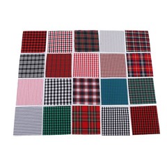 20pcs Plaid Fabric Rich Bright Colors Soft Breathable For DIY Projects Cotton Fa