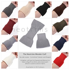 Rib Knit Cuff Fabric 1 Pair Ribbing Replacement Cuffing Seamless Jacket Bombers