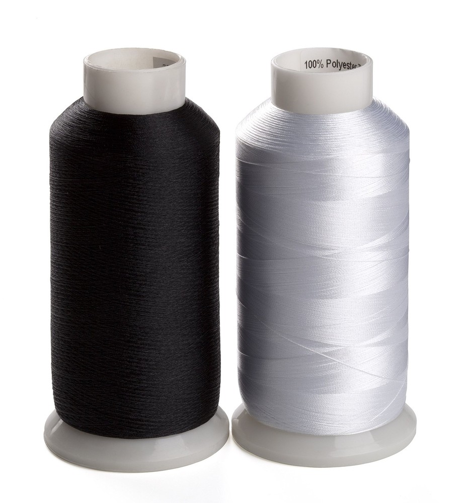 Simthread 2 Bobbin Thread for Sewing and Embroidery 60WT, 1 White 1 Black