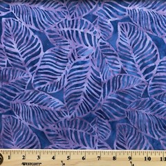 almost 3 yds batik lavender purple stylized leaves 100% cotton quilting apparel