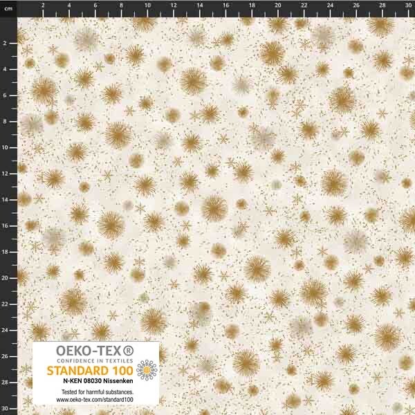 Stof Star Sprinkle Stardust Cream Gold 1/2 Yard Cotton Fabric