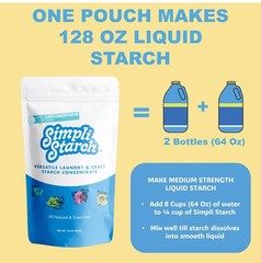 Dissolvable Liquid Starch Powder Mix – 128 Oz for Fabric Stiffening, Wrinkle Rem