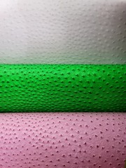 White Textured Ostrich Faux Vinyl Marine grade UV resistance Fabric By The Yard
