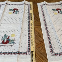 Vintage Southwestern Coyote Cactus Desert fabric Pieces
