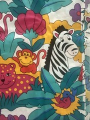 Cotton Fabric Jungle Animals Princess Inc #919 1 YD +31″