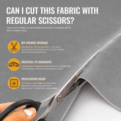 Headliner Fabric 108″ L x 60″ W Foam Backing for Car Truck RV SUV Boat Gray