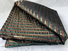 Vintage Fabric ~5 Yds Metallic Stripes (Black/Green/Gold/Copper) Costume/Craft