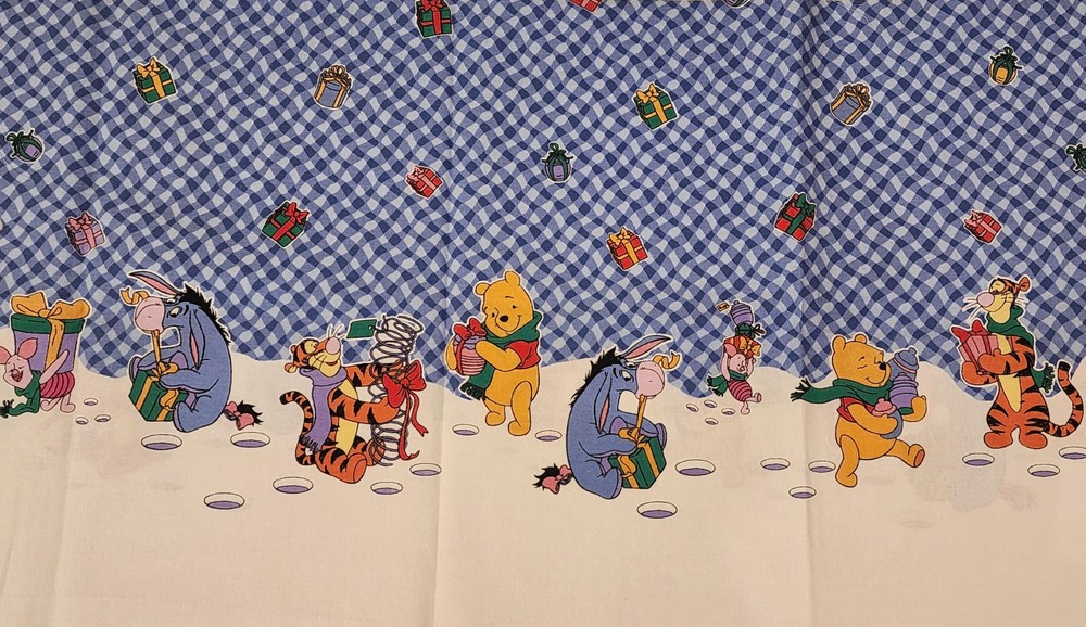 REMNANT: Disney Winnie the Pooh Piglet Tigger Christmas Border Springs Ind #4894