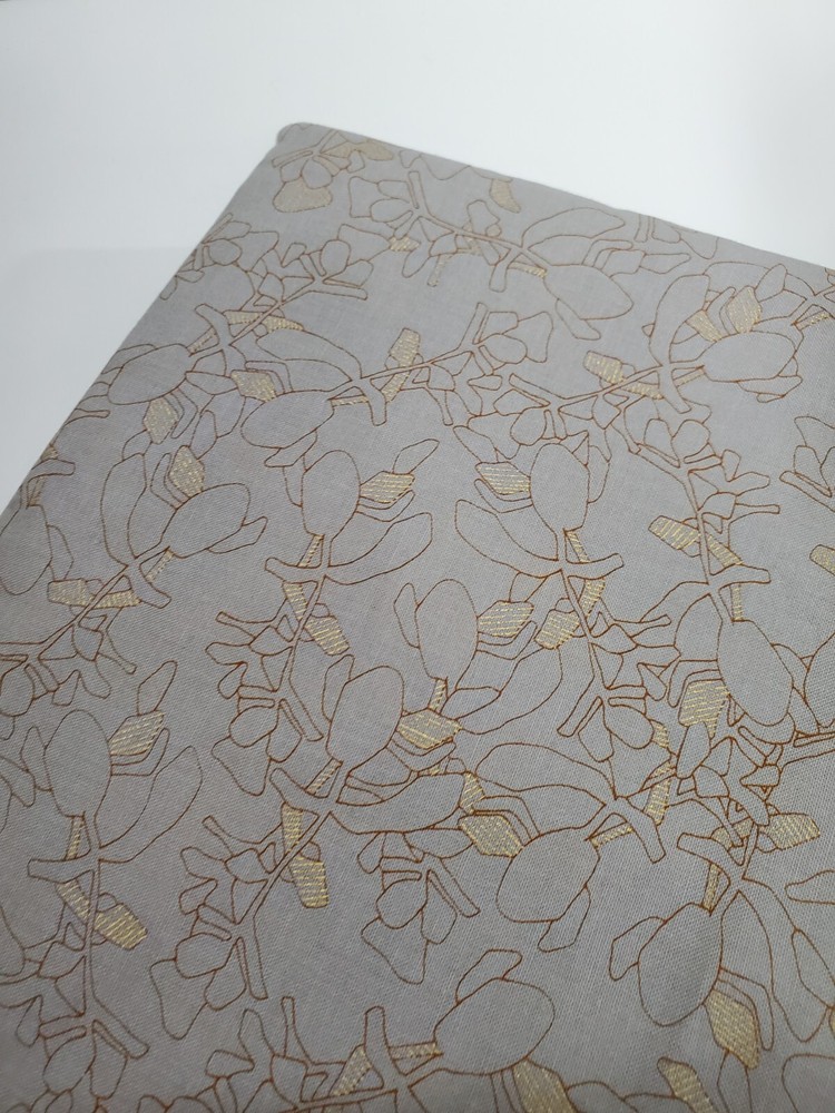 Carolyn Friedlander Fabric Gray Leaves Robert Kaufman OOP Sew Quilt FAT QUARTER