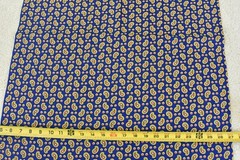 By 1/2 Yd, Vintage, Red Yellow Green Paisley on Royal-Blue Quilt Cotton, P5513