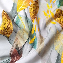 55” Wide By Yards Leaf Pattern Viscose Fabric Soft Rayon Cotton Material Summer