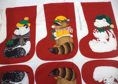 VIP CRANSTON CHRISTMAS FABRIC PANEL-MAKES 3 LG. STOCKINGS & 1 SM. CUT AND SEW