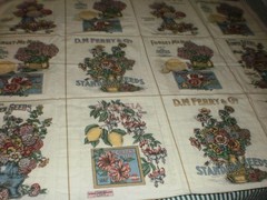 Vintage Joan Kessler Concord Fabrics Flower Seeds Cotton Panel 34″ x 42″ 12 Bloc