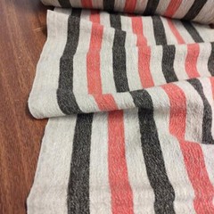 100% linen fabric – heavy french belgium flax dense – striped sack weave linen