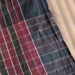 Vintage Grid Pattern Fabric Scraps Cloth Remnant Creative DIY Projects