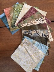 33-5” Squares Hand Cut Scraps In Batiks