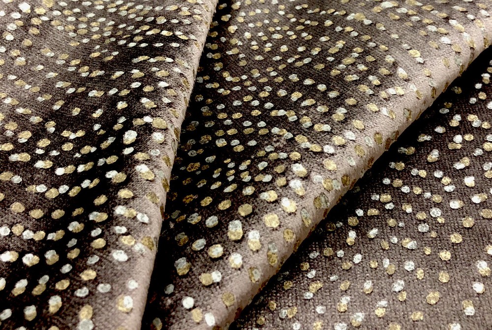 Groundworks All Over Metallic Dot Velvet Fabric- Cluster Velvet Plum Frost 3 yds