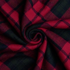 Red and Green Tartan Plaid Cotton Flannel Fabric – 60″ Wide – Sold by the Yard