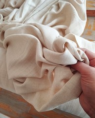 Natural Oatmeal Linen Fabric by yard 6.7Oz Soft Organic Blend —Sewing,Clothing