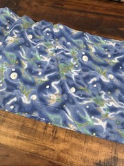 Vtg Cotton Fabric for Hobby Lobby Tropical Trading Blue Green 1 Yard