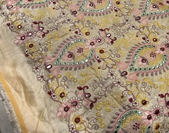 Multicolor Embroidery Dupioni Fabrics 48” Width Sold By The Yard