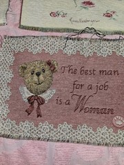 Lot Of 7 VTG Tapestry Fabric Panels Mixed Themes & Sizes Bears, Flowers Etc