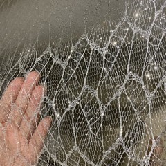 Shiny Fishnet Hollow Out Net Fabric Mesh Glitter Wedding Dress Background Decor