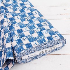 Threadart Cotton Quilting Fabric By The Yard – Vintage – Med. Blue Plaid