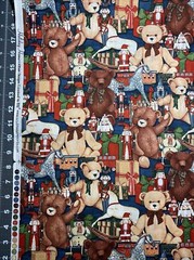 Holiday Home Bears Christmas Abbott Designs For SSI Cotton Fabric 1/2 Yard New