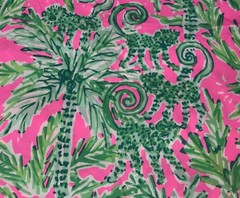 Lilly Pulitzer Cotton Poplin Fabric Prosecco Pink Hangin Around 1YD 36″ X 57″
