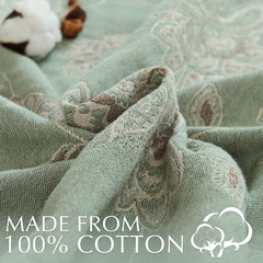 Reversible Boho 100% Cotton Muslin Twin Blanket – Floral Green & Beige 60×80