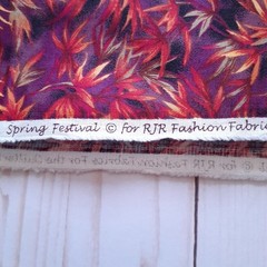 Spring Festival RJR Fashion Fabrics Cotton Fabric Purple Orange 1 3/8 yards