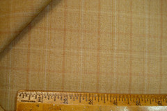 2.86 yds English WOOL Fabric Suiting 9 oz Super 100s Toffee Plaid 103″ BTP