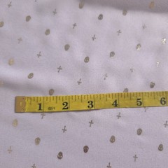 White Metallic Gold Skull Cross Chiffon Fabric 58″ Semi Sheer By The Yard