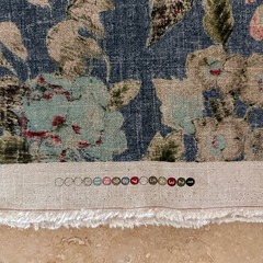 Waverly Floral After Glow Indigo Linen Rayon Blend Decorator Fabric 3 Yds X 54”