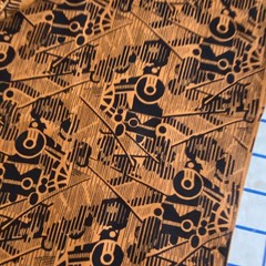 2 YD Orange Black Geometric Fabric Cotton Print Sheryl Roy