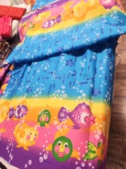 Vintage Cartoon Fish Seahorse Ombre Pastel Ocean 100% Cotton Children Fabric BTY