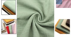 Multi-Purpose Grass Green Crinkle Cotton Gauze Fabric 39×53 Inches for Crafts