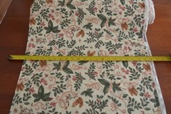 By 1/2 Yd, Red & Green Christmas Print on Cream Brushed-Cotton, Taylor/Moda,A905
